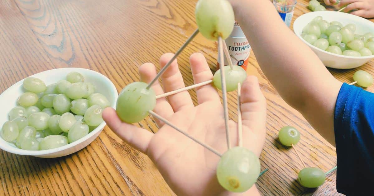 Fun Preschool Shapes Activity: Civil Engineering with Grapes and Toothpicks