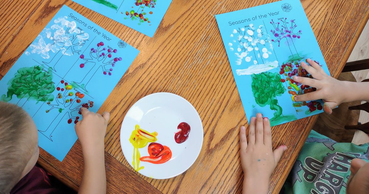 How to study all four seasons with your 3-5 year old using art and poetry.