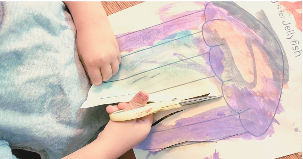 Jellyfish Watercolor and Scissor Skills Activity for Kids