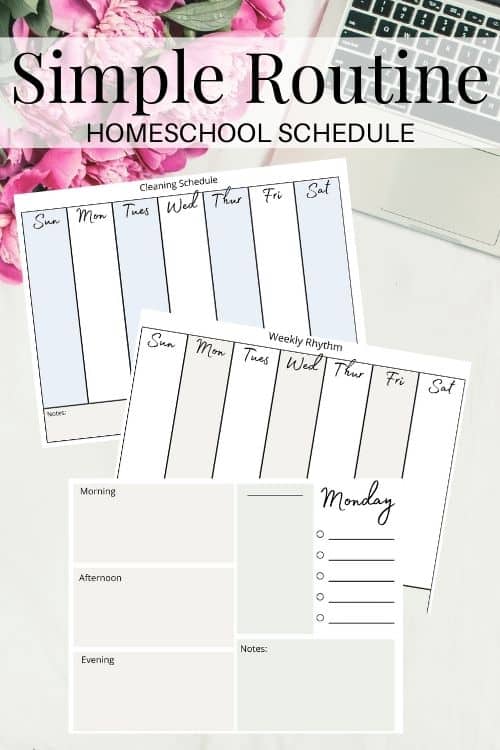 daily routine homeschool schedule